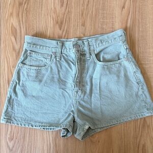 Madewell Mint Green Jean Shorts